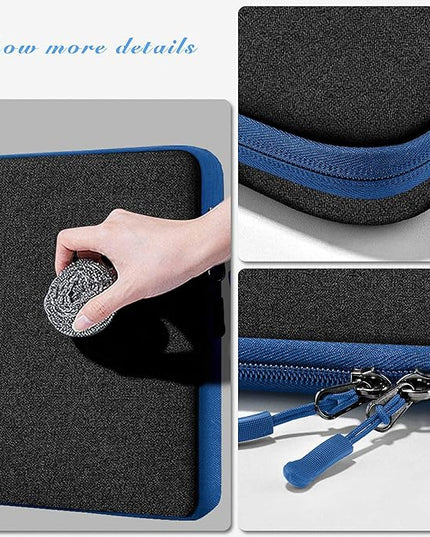 Slim Laptop Case 13.3 14 inch Sleeve, Rainproof & Shockproof Carrying Case for Notebooks Compatible with MacBook Pro 14" and All Models 13.3" MacBook Air/Pro, Most Popular 13"-14" PC,Black-Blue