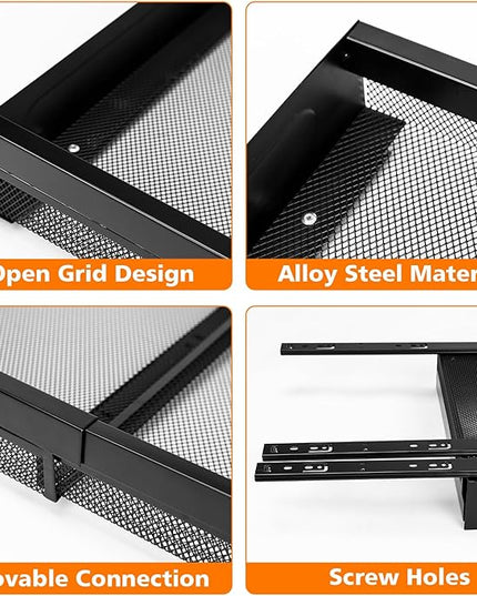 Hisencn Pull Out Cabinet Organizer, Expandable Width 13.9"-22", 21.8" Deep Heavy Duty Slide Out Drawer for Kitchen Cabinets, No Drill Roll Out Shelves with Adhesive Nano Film (Black)
