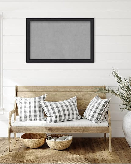 Amanti Art Black Framed Magnetic Board 23x35 Large Vision Board for use with Magnets, 100% Metal Sheet to Display Items as Office Decor or for Home Organization in mudroom, Kitchen or Kids Room