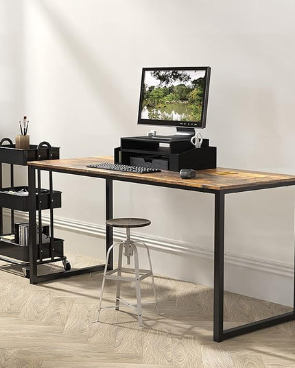 SHW Mission 48-Inch Home Office Computer Desk, Rustic Brown