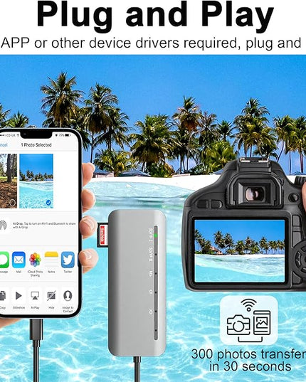 Memory Stick Pro Duo Card Reader, 7 in1 Memory Stick Pro Duo Adapter USB C for SD/TF/CF/XD/MS, Multi Card Reader for Camera, Game Trail Camera, Phone, Tablet, Laptop, Android