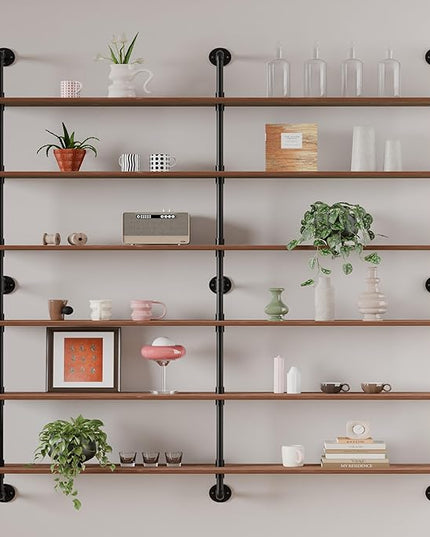 Floating Shelves for Wall Living Room Shelves Bookshelf Industrial Pipe Shelving Shelf Real Wood Planks 60 inch Rustic Wall Shelves Hanging Bookshelves Farmhouse Kitchen Bar Shelving