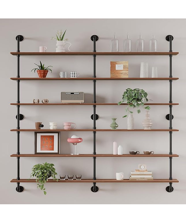 Floating Shelves for Wall Living Room Shelves Bookshelf Industrial Pipe Shelving Shelf Real Wood Planks 60 inch Rustic Wall Shelves Hanging Bookshelves Farmhouse Kitchen Bar Shelving