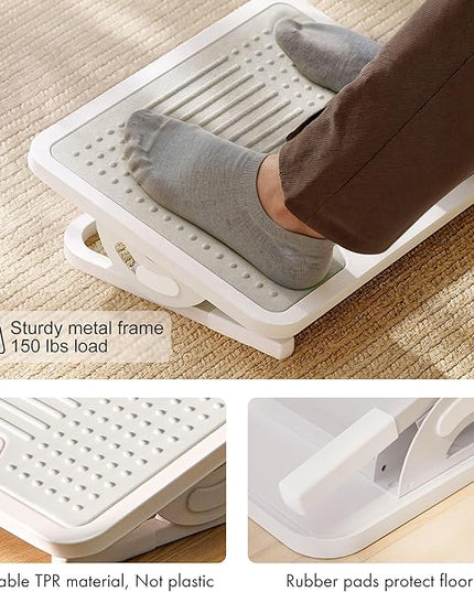 EUREKA ERGONOMIC Tilt Adjustable Footrest, Foot Rest for Under Desk at Work with Massage Surface, Office Foot Rest Under Desk with 20 Degree Tilt No Locking, Metal Frame