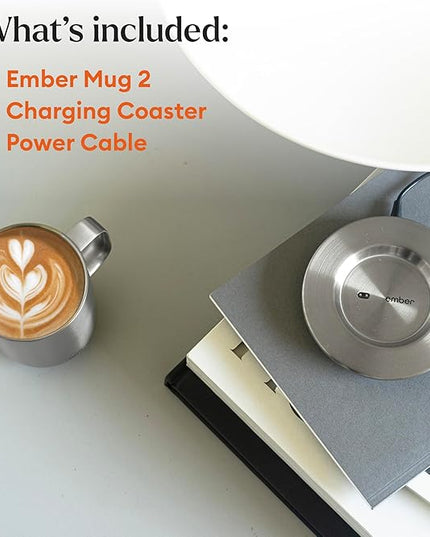 Ember Temperature Control Smart Mug 2, 10 Oz, App-Controlled Heated Coffee Mug with 80 Min Battery Life and Improved Design, Stainless Steel
