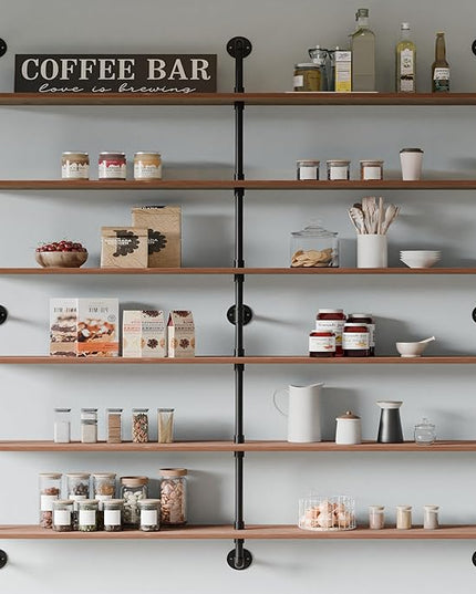 Floating Shelves for Wall Living Room Shelves Bookshelf Industrial Pipe Shelving Shelf Real Wood Planks 60 inch Rustic Wall Shelves Hanging Bookshelves Farmhouse Kitchen Bar Shelving