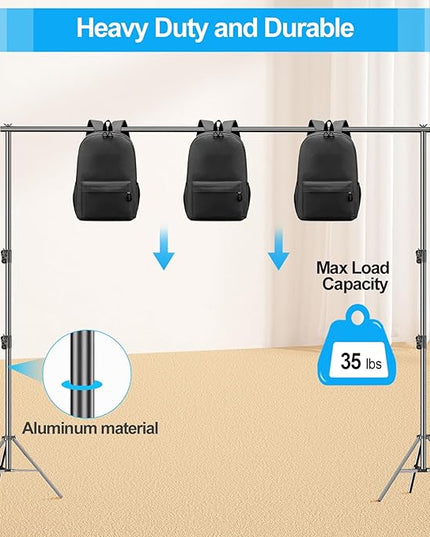 EMART Heavy Duty Backdrop Stand, 10 x 10ft Adjustable Photo Background Support System Kit with Carry Bag for Photography