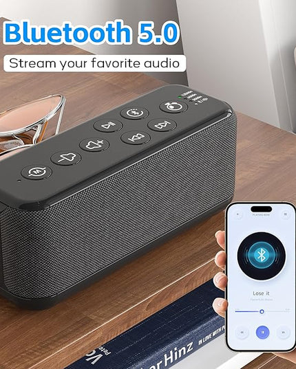 Rechargeable White Noise Machine with 3000mAh Battery - Bluetooth Sleep Sound Machines with Lullabies & Fan Sounds, Auto-Off Timer, Perfect for Office Privacy, Noise Canceling & Sleep Improvement