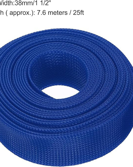 uxcell Expandable Sleeving, 1 1/2-inch 25ft Cable Sleeve, Blue