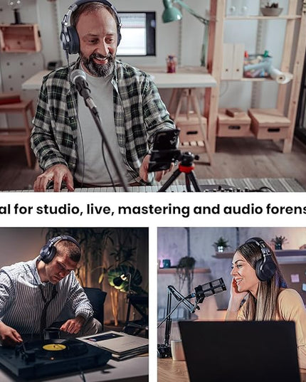 OneOdio A71 Hi-Res Studio Recording Headphones - Wired Over Ear Headphone with SharePort, Monitoring Mixing Foldable Headset with Stereo Sound, 3.5/6.35MM Jack for PC Computer DJ Guitar-Navy Blue