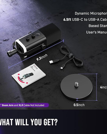 FIFINE USB/XLR Dynamic Microphone for Podcast Recording, PC Computer Gaming Streaming Mic with RGB Light, Mute Button, Headphones Jack, Desktop Stand, Vocal Mic for Singing YouTube-AmpliGame AM8