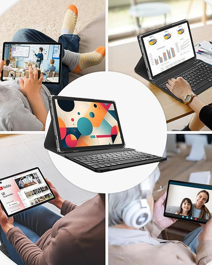SUNTUNG Tablet, 2026 Latest 11 inch Android 15 Tablet, 5G WiFi+Cellular, MTK8786 Octa-Core, 16GB 128GB 1TB Expansion, 4G LTE Tableta, 21MP Camera, Gemini AI 2.0, Tablets with Keyboard, Mouse, Case