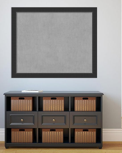 Amanti Art Black Framed Magnetic Board 37x45 X-Large Vision Board for use with Magnets, 100% Metal Sheet to Display Items as Office Decor or for Home Organization in mudroom, Kitchen or Kids Room