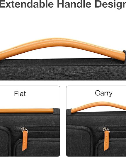 MOSISO 360 Protective Laptop Case 15 inch, 15 inch Laptop Sleeve Compatible with MacBook Air M4 M3 M2 2025 2024 2023, Dell XPS Plus, Side Open Carrying Case with 4 Zipper Pockets&Handle, Black