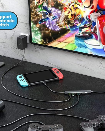USB C to HDMI Adapter Dex Dock for Galaxy S25/S24/S23/S22/Note20/TabS9/S8/S7,Type-c hub with 3.5mm Audio Jack,4K HDMI,USB3.0,PD 60W,Adapter for iPhone 15/iPad Air 4/5,iPad mini 6,Nintendo Switch