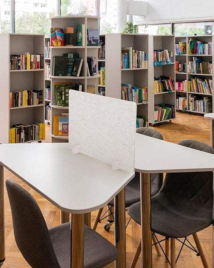 DOLLAR BOSS 2PCS Acoustic Desk Dividers 24" x 20", Soundproof Freestanding Privacy Panels for Table, Noise Reducing Desktop Partition for Office, Home, Classroom, Study Area with 20 Pushpins,Beige