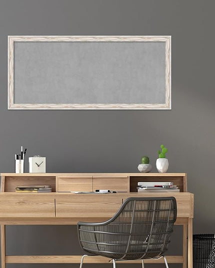 Amanti Art White Framed Magnetic Board 23x51 Oversize Vision Board for use with Magnets, 100% Metal Sheet to Display Items as Office Decor or for Home Organization in mudroom, Kitchen or Kids Room