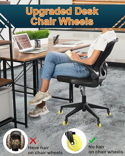 RidRed Gaming Chair Wheels - Heavy-Duty Office Chair Wheels - Replacement Rubber Casters- Universal Fit 3 Inch Chair Casters, Noise Free, Fits 98% Chair, for All Floor
