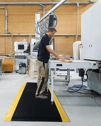 Nisorpa Anti Fatigue Mats Industrial 3' x 6' Ergonomic Standing Mat 15/16" Extra Thick Kitchen Mat Heavy Duty Commercial Diamond Plate Cushioned Shop Floor Mats - Safety Support for Leg & Back Pain