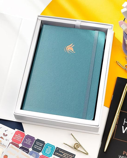 Clever Fox Planner Premium Edition – Undated Luxurious Weekly & Monthly Planner to Increase Productivity and Hit Your Goals – Organizer – Start Anytime, A5, Lasts 1 Year, Aquamarine (Weekly)