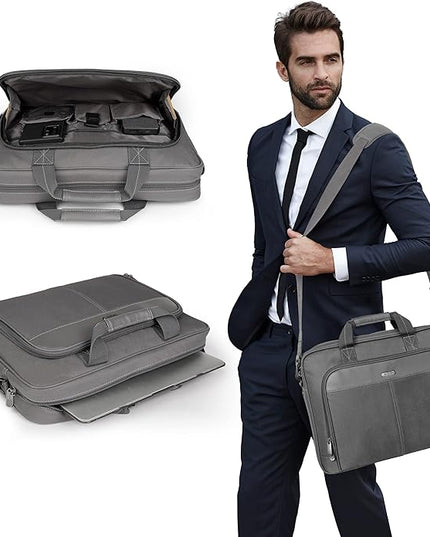Targus Classic Slim Laptop Bag - Ergonomic Briefcase and Messenger Bag - Spacious Foam Padded for Laptops and Under
