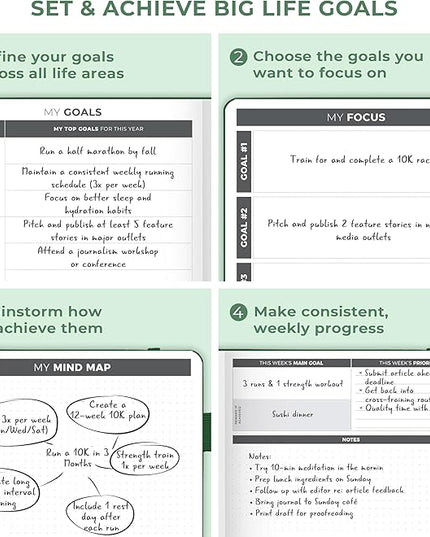 Clever Fox Planner Large – Undated Weekly & Monthly Planner for Productivity, Time Management & Goals – Organizer Journal – 7x10” (Forest Green)