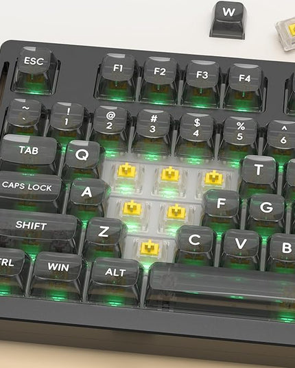 Gateron Milky Yellow Pro Keyboard Switches, Linear 5 Pin 50gf RGB LED Factory Pre Lubed Key Switches for MX Mechanical Keyboard(72Pcs)