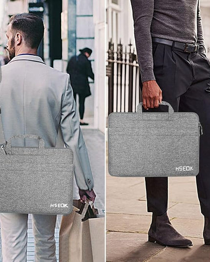 Hseok Laptop Shoulder Bag 15 15.6 16 Inch Briefcase, Compatible With MacBook Pro 16'' 2025-2019 M4 M3 M2 M1, Mac 15.4", XPS 15 and Most 15-16'' Notebooks, Spill-Resistant Handbag, Dark Gray & Gray