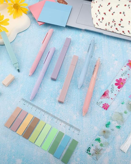 Lestp 24Pcs Bible Study Supplies Journal Kit Book Annotation Kit Aesthetic Pastel Highlights Pens Tabs Bookmarks Bags for Women Teens School Accessories Cute Colorful Bible Highlighters Pens No Bleed