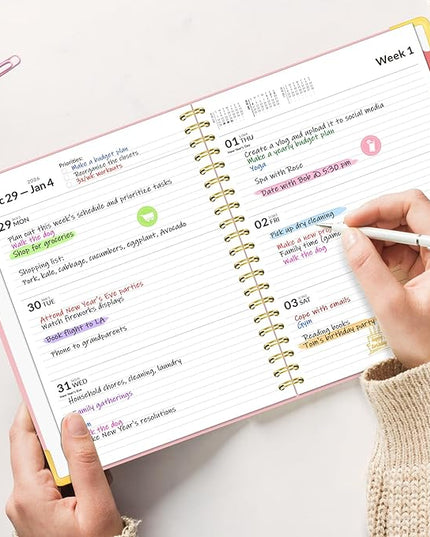 Forvencer 2026 Planner, Hardcover Calendar Planner Weekly and Monthly, Jan 2026 - Dec 2026, 8.5" x 11", Spiral Agenda Book with Tabs, Exquisite Daily Journal Organizer for Home School, Beige
