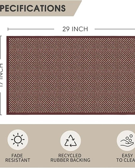 Artoid Mode Washable Non Slip Rubber Backing Kitchen Rugs Red Doormat, Absorbent Kitchen Floor Mats Front of Sink Kitchen Mats for Floor Home Decor 17x29 Inch