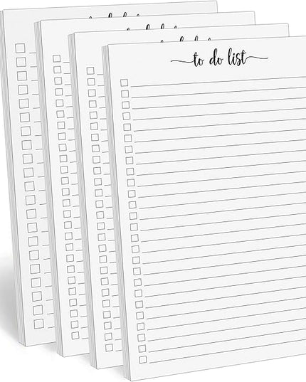 321Done To Do List Notepad - Pack of 4-50 Sheets (5.5 x 8.5) To-Do's Notepad Tear Off, Planning Memo Pad, Planner Checklist Organizing - Made in USA - Simple Script - College-Ruled