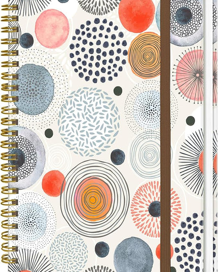 Spiral Journal Notebook, A5 Cute Notebooks for Women Men, College Ruled Hardcover Notebook for Work & Note Taking, 60 Pages Double-Wire Journals for Writing, Cute Colorful Polka Dots