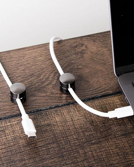 Cable Anchors for Desk Organization Gun Metal | Premium Aluminum Cord Organizers | Charger + Cable Management Clips for Home & Office | Stylish, Sturdy, & Functional | (3 Pack)
