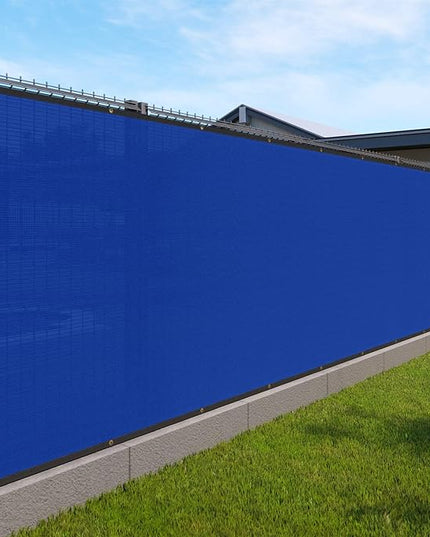 Windscreen4less Privacy Fence Screen Heavy Duty Windscreen Fencing Mesh Fabric Shade Net Cover with Brass Grommtes for Outdoor Wall Garden Yard Pool Deck, 6'x34' Blue