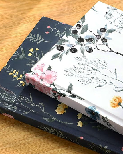 Floral Journal for women, Floret Hardcover Notebook, A5, 6x8, Medium Ruled Notebook, Lay-flat, Linen Journal, Notebooks for School, Writing Journal, Reading Journal, Garden Journal, White