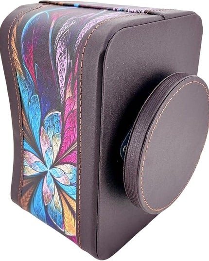 Arniche PU Leather Remote Control Holder,360 Degree Spinning Desk TV Remote Caddy,Desk Organizers and Accessories,for Controller,Media,Mail,Calculator,Mobile Phone,Pen Storage Holder(Pansy)