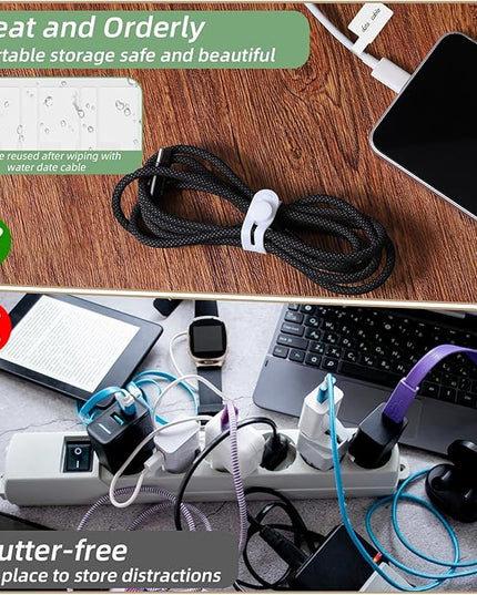 90 Pcs Nylon Cable Labels and Cord Ties Set - 30 Colorful Data Cable Organizer + 60 Identification Wire Labels, Cord Management for Home Office Travel Desk Electronics (Multicolor)