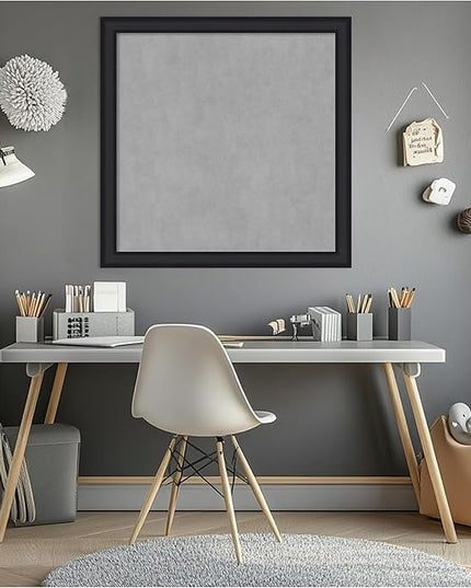 Amanti Art Black Framed Magnetic Board 27x27 Medium Vision Board for use with Magnets, 100% Metal Sheet to Display Items as Office Decor or for Home Organization in mudroom, Kitchen or Kids Room