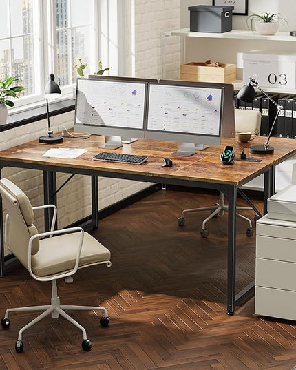 PRAISUN 63 X 24 Inch Office Computer Desk with Power Outlets and USB-C Port, Larger and Longer Gaming Desk, for Home Office, Study, Writing Work from Home Table, Metal Frame, White