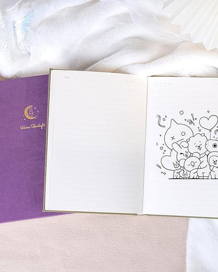 CAGIE Lined Journal Notebook for Women Girls, A5 Hardcover Linen Journals For Writing 256 Pages, Aesthetic Womens Diary, Gifts 8.3'' x 5.7'' Purple