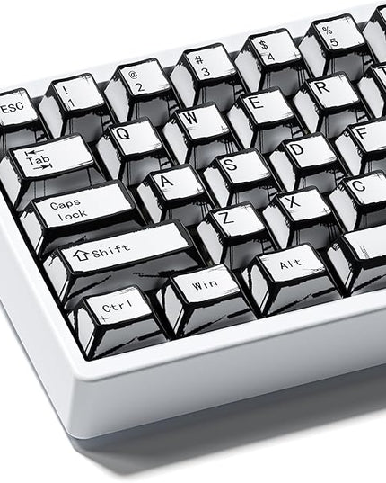 XVX White PBT Keycaps, Cherry Profile Keycap Set, Dye Sublimation Graffiti Keyboard Keycaps Suitable for 60% 65% 75% 80% 100% MX Switches Mechanical Keyboard