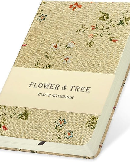 Pocket Notebook, Floral Linen Journal, Similar Embroidered, Notebooks 4x6, Lay Flat Sketchbook, A6 Notebook, Hardcover, Lined & Unlined Notebook, Apricot