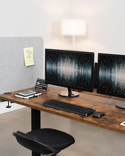 VIVO Clamp-on/Screw-on 24 x 24 inch Privacy Panel, Sound Absorbing Cubicle Desk Divider, Acoustic Partition, Gray, PP-1-V024G