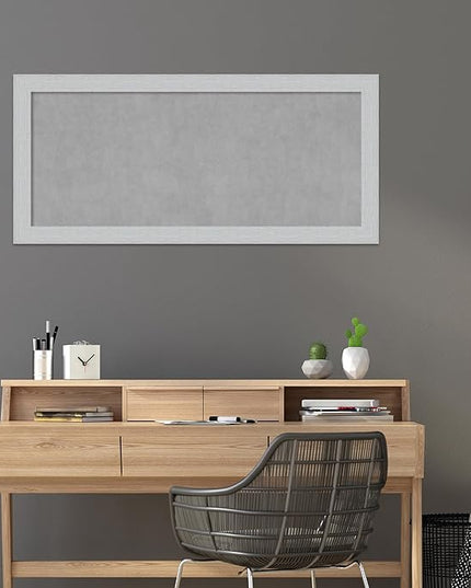 Amanti Art White Framed Magnetic Board 24x52 Oversize Vision Board for use with Magnets, 100% Metal Sheet to Display Items as Office Decor or for Home Organization in mudroom, Kitchen or Kids Room