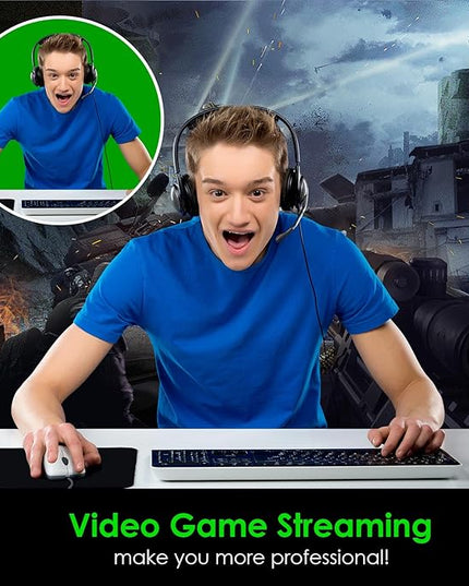Green Screen Backdrop Kit, 6.5 x 10 Ft Portable Greenscreen Background with Stand, 5 Clamps & Carrying Bag for Photography, Streaming, Zoom, Gaming, YouTube