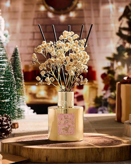 Airkeep Christmas Reed Diffuser Set - 3.38 fl oz (100 ml) Christmas Cookie Oil Diffuser with 8 Reed Sticks, Home Fragrance for Bathroom Shelf Decor