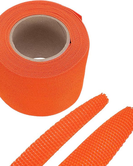 MECCANIXITY Braided Cable Sleeves Heat Shrinkable Fabric Sleeving, 2" 16ft Orange 2:1 Ratio Heat Shrinkable Cord Protector for Harness Cable, Network Cable Protection, Cable Management