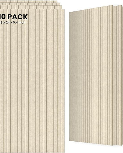 10 Pack Large Acoustic Panels,48 x 24 x 0.4 Inch Sound Proof Foam Panels for Walls，Premium Noise Dampening Panels,Sound Panels for Media Room, Office and Studio,Camel