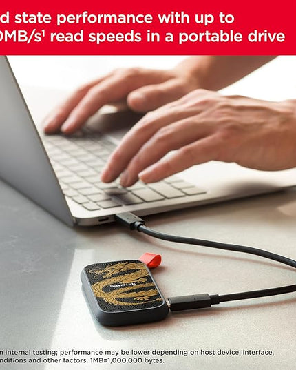 SanDisk 1TB Portable SSD, Dragon Edition - Up to 800MB/s, USB-C, USB 3.2 Gen 2, Updated Firmware - External Solid State Drive - ‎SDSSDE30-1T00-GD25